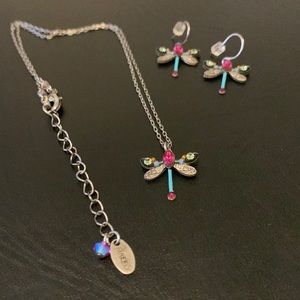 Firefly necklace and earring set